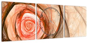 Obraz - Ruže umeleckého duchu (s hodinami) (90x30 cm)