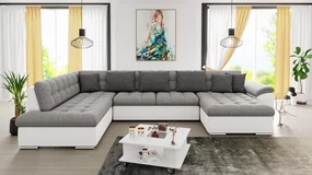 Rohová sedačka s funkciou spania Tony Sale, Dostupné poťahy: ekokoža Soft 017 + Lux 06 + Lux 05, Strana: Ľavá