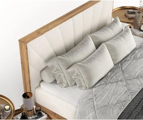 Boxspring posteľ s úložným priestorom v krémovo-prírodnej farbe 140x200 cm Asahi – Maison de Rêve