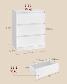 Komoda Vasagle Kailyn 60 cm bílá II