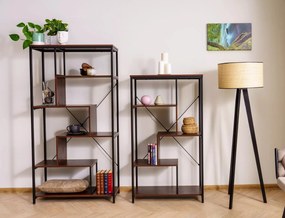 Regál Net B 75 cm ořech tmavý/černý