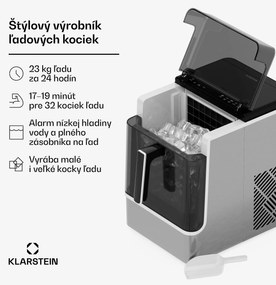 Klarstein Ice Lux výrobník ľadu, nehrdzavejúca oceľ, 23 kg/24h, samočistiaci