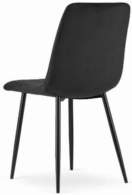 Zamatová jedálenská stolička Verona čierna