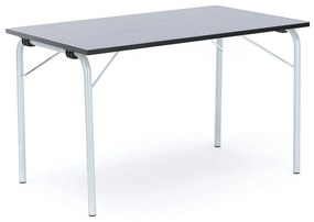 Skladací stôl NICKE, 1200x700x720 mm, linoleum - tmavošedá, strieborná