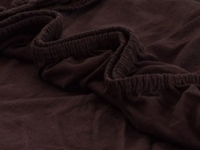 XPOSE® Jersey plachta Exclusive - tmavo hnedá 180x200 cm