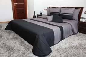 Prešívané sivo čierne prikrývky na posteľ Šírka: 240 cm | Dĺžka: 260 cm