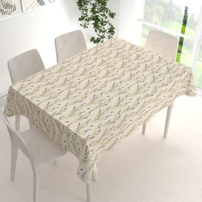 Biante Ľanový obdĺžnikový dekoračný obrus LEN-009 Levandule na režnom 50x100 cm
