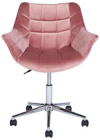 Zamatová kancelárska stolička ružová LABELLE Beliani