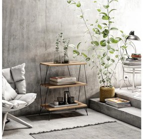 Odkladací stolík LAZANDOS 75x48 cm hnedá/čierna