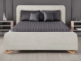 Posteľ Flamingo 180x200 cm, šedo-béžová štruktúrovaná tkanina