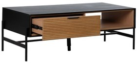 Konferenčný stolík v dekore jaseňa v čiernej a prírodnej farbe 60x124 cm Orleans – Ixia