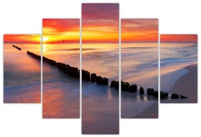 Obraz - Západ slnka, Baltské more, Poľsko (150x105 cm)