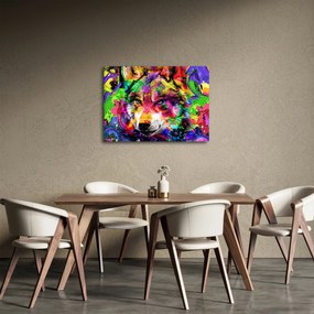 Obraz - Vlk s graffiti (70x50 cm)