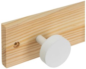 Biely/v prírodnej farbe nástenný vešiak z borovicového dreva 40 cm Anillos – Casa Selección