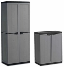KIS Set skríň JOLLY vysoká + nízka šedá