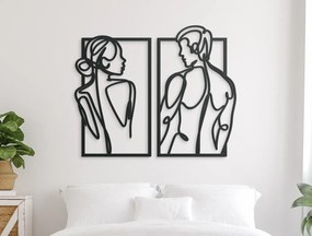 drevko 2-dielny minimalistický obraz Párik Rozmer obrazu: 44,5 x 54,5 cm, Farba dekorácie: Čierna