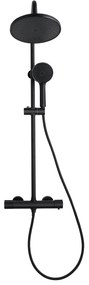 Invena Volos, sprchová sada s termostatickou batériou, čierna matná, INV-AU-37-T04-V