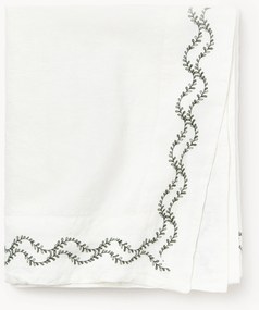 Obrus z vypratého ľanu's ručnou výšivkou Ivy