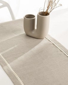 Čipkový bežec  farba produktu béžová látka zapletaná