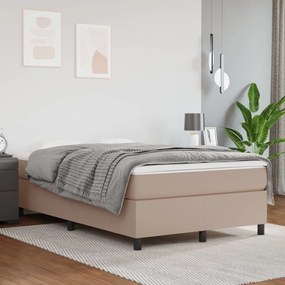 Boxspring posteľ s matracom kapučínová 120x200 cm umelá koža 3144601