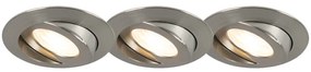 Sada 3 zabudovaných bodových svetiel oceľ vrátane LED IP44 - Relax LED