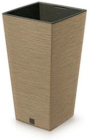 Kvetináč FURU SQUARE ECO WOOD s vložkou 39, 5 cm,hnedý