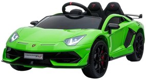 LEAN CARS  ELEKTRICKÉ AUTÍČKO LAMBORGHINI AVENTADOR - NELAKOVANÉ - ZELENÉ - 2x45W - 1x12V7Ah - 2021