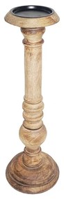 Vyrezávaný svietnik Wood z mangového dreva - 10 * 10 * 31cm