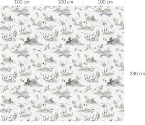 Tapeta podvodný svet biela 280x100 cm