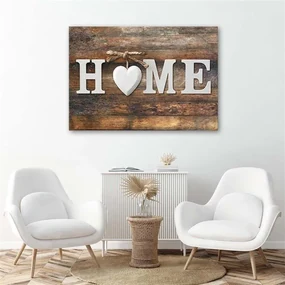 Gario Obraz na plátne Nápis Home na pozadí dosiek v štýle vintage Rozmery: 60 x 40 cm