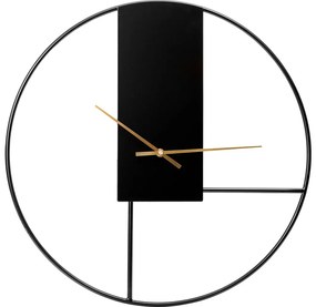 Nástenné hodiny pr. 50 cm 1xAA čierna/zlatá