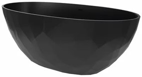 Voľne stojaca vaňa SAT Meda 167x82,3 cm liaty mramor ľavá aj pravá čierna SATME1670C, 1 ks