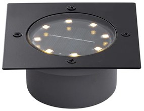 Sada 6 zemných bodových svetiel čierna štvorcová vrátane LED IP65 solárne - Terry