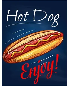 Ceduľa Restaurant Menu - Hot Dog