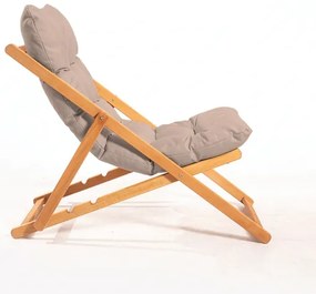 Záhradné lehátko béžové/buk