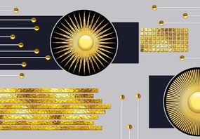 Fototapeta - Zlaté kruhy (147x102 cm)