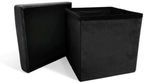 Skládací taburet s úložným prostorem PERFECT 30x30 cm černý