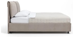Čalúnená dvojlôžková posteľ taupe s úložným priestorom s matracom/s roštom 180x200 cm Myra Pillow – Bonami Selection