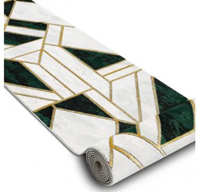 Behúň EMERALD exkluzívny 1015 glamour, marmur, geometrický zelený/zlatý - výpredaj