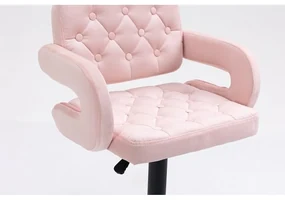 LuxuryForm DESIGN Barová stolička ADRIA VELUR na striebornom tanieri - ružová