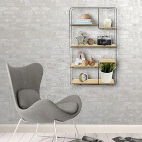 Tutumi Tutumi, kovová nástenná polica 70x40x10cm SG1810-03, čierna, HOM-04546