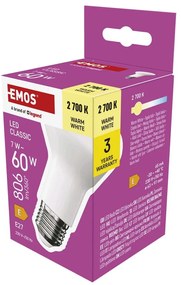 Teplá biela LED žiarovka E27, 7 W – EMOS