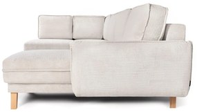 Béžová menčestrová rozkladacia rohová pohovka (ľavý roh/do tvaru "U") Tori – Bonami Selection