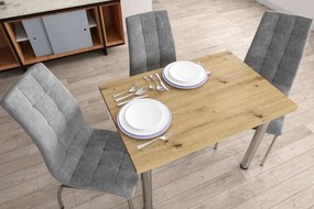 Vintino Jedálenský stôl LUNARO 101 × 67 cm – dub artisan / chróm