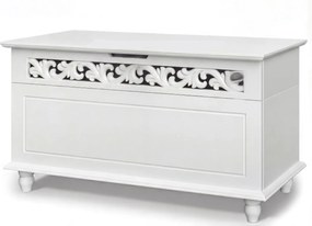 Drevená truhlica JERSEY, 80x40x48cm, biela Casaria