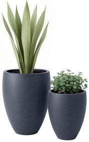 Sada 2 ks kvetináčov 2 round - antracitová