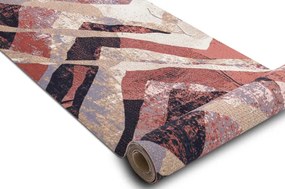 Protišmykový behúň DIGITAL - WEAVES Vlny, béžový / ružový