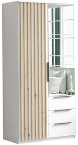 Skriňa Sorento 100 biela+lamel craft zlatá