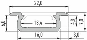Led-Labs LED profil LUMINES typ Z nerez elox 2,02m
