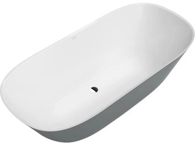 VILLEROY &amp; BOCH Theano voľne stojaca vaňa z materiálu Quaryl, odtok v strede, 1750 x 800 x 506 mm, Colour on Demand, Stone White, UBQ175ANH7F2BCV-RW